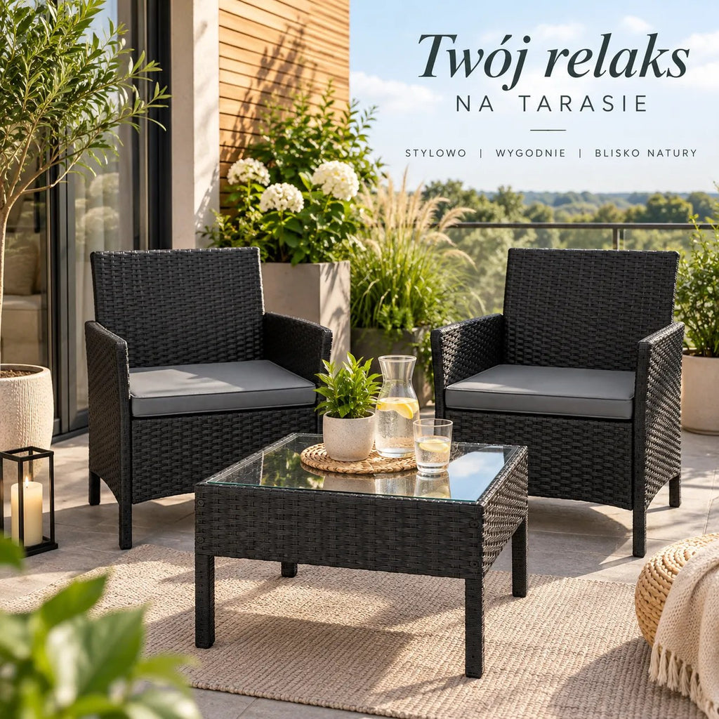 Kunert Garden seating set Bari: 2 armchairs + glass table - photo 2
