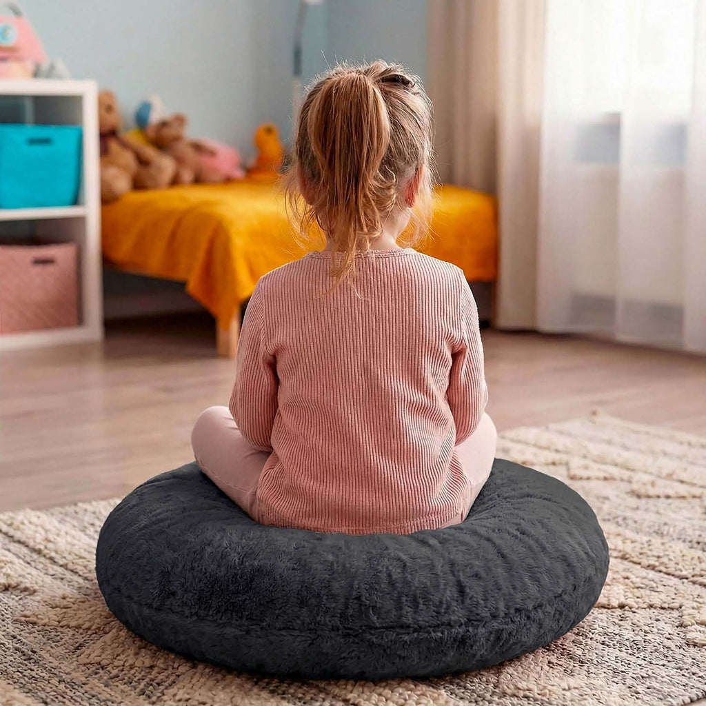 Domarex Ivy Plush Round Cushion 65 cm – Dark Grey - photo 4