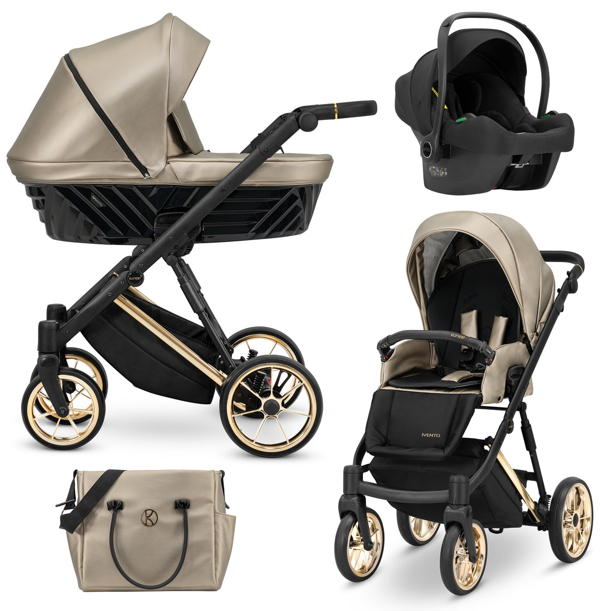 Kunert Ivento Premium 3-in-1 Stroller – Eco Cappucino Metalic – image 1