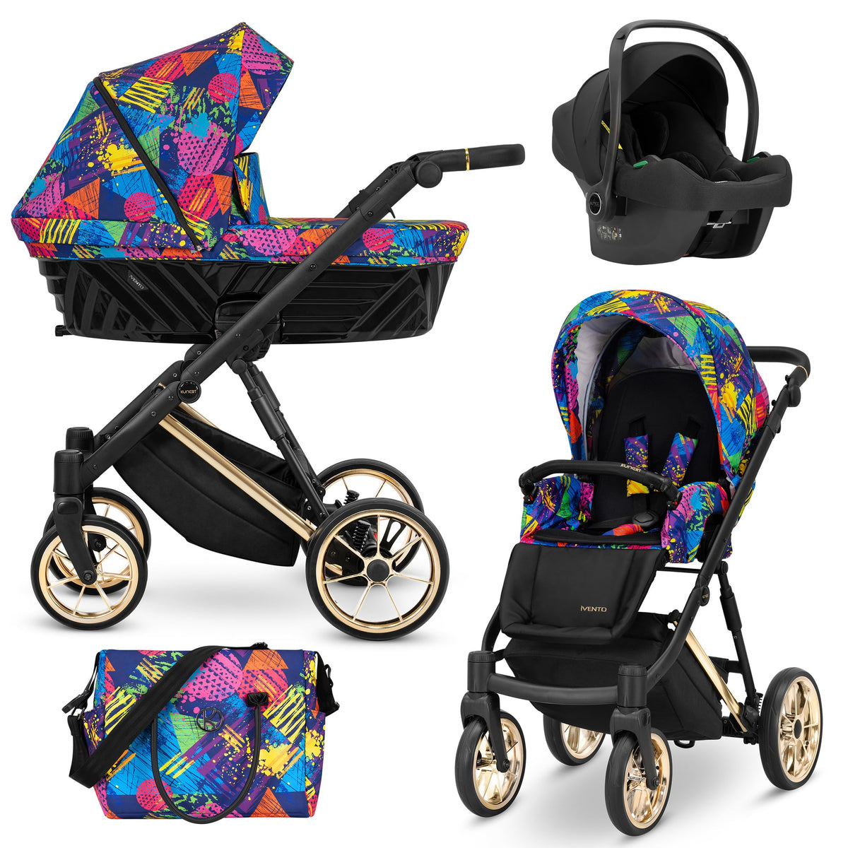 Kunert Ivento Premium 3-in-1 Stroller – Colors Impresion – image 1