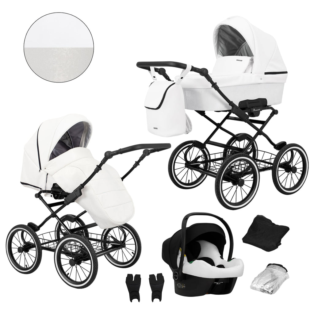 Kunert Romantic 3-in-1 Stroller – White Eco – image 1