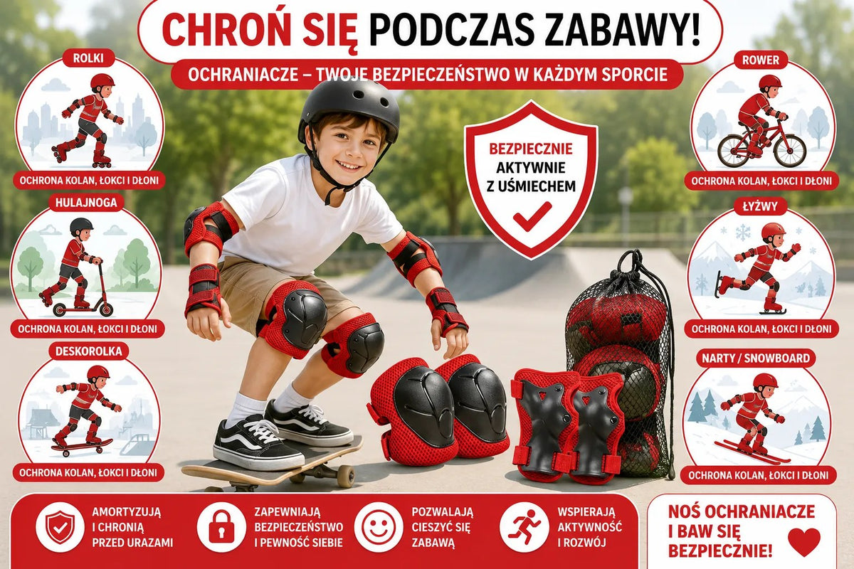 Kunert Kids protective gear set Tomi 1, 6-piece: knee, elbow and wrist guards – black-red - photo 5