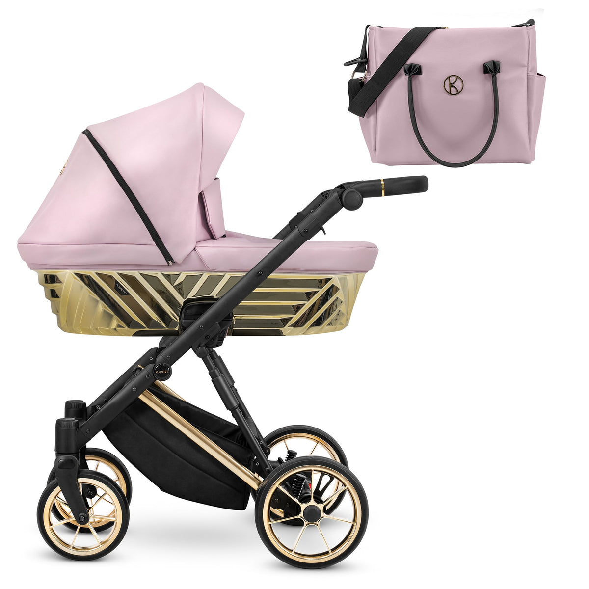 Wózek dziecięcy Kunert Ivento Glam Premium z gondolą - kolor: Eco Pink Metalic