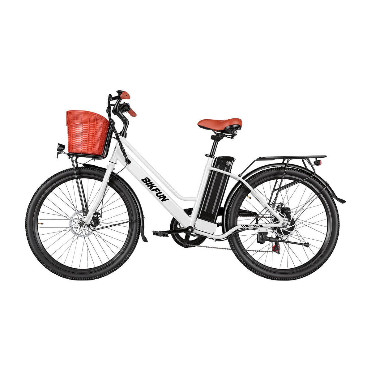 Bikfun AMAK00052 Women's Electric Bike 26" – White