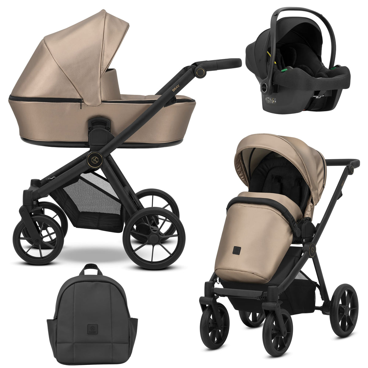 Kunert Brav 3-in-1 Stroller – Cappuccino Eco – image 1