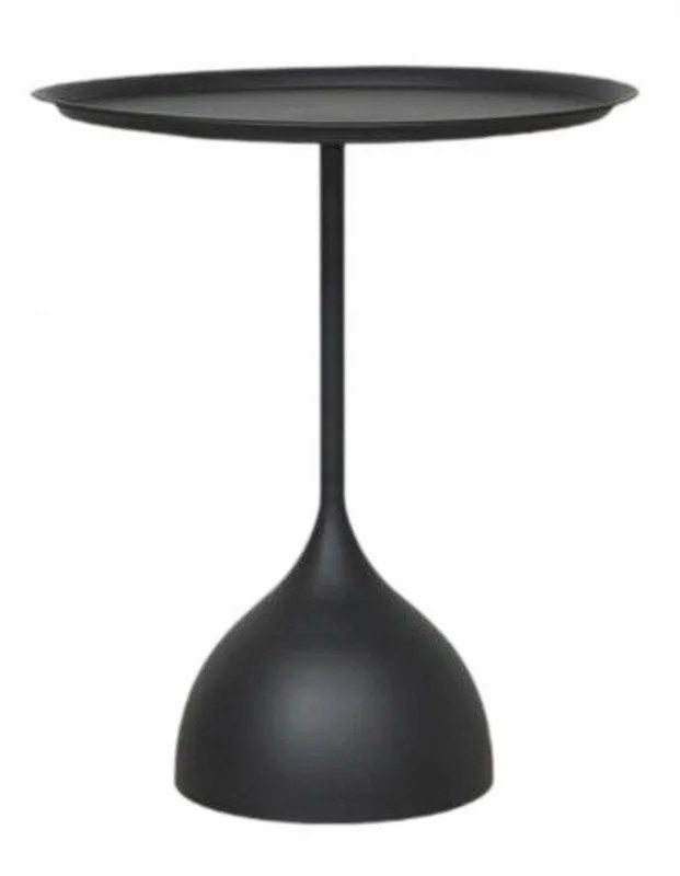 Kunert Round side table Vito, black metal