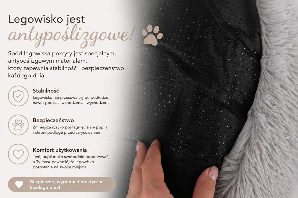 Kunert Round fluffy dog & cat bed MILO 80 cm – graphite - photo 5