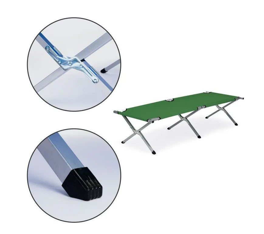 Kunert Folding camp bed Iron with carry bag, up to 120 kg – green - photo 3