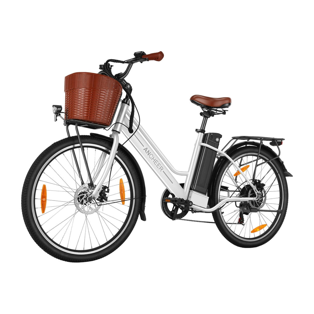 Ancheer AMAK00012 Women's Electric Bike 26" – White