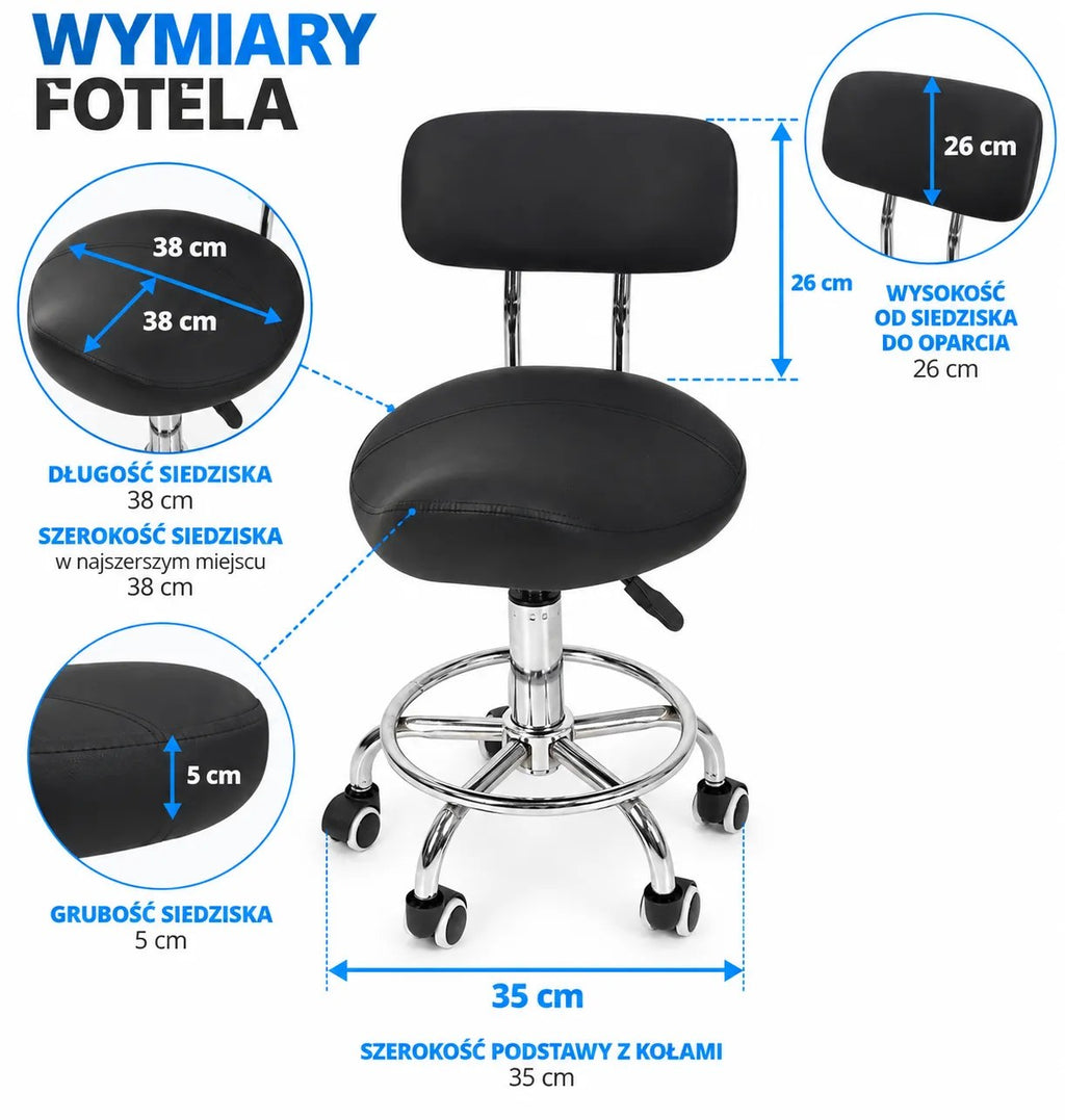Kunert Beauty stool Sorelle with backrest, height-adjustable - photo 3
