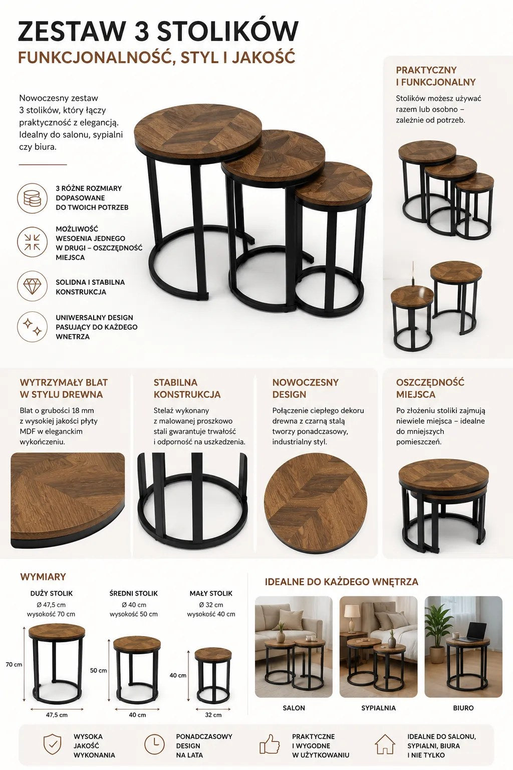 Kunert Coffee table set Terino, 2 nesting tables, oak look - photo 2