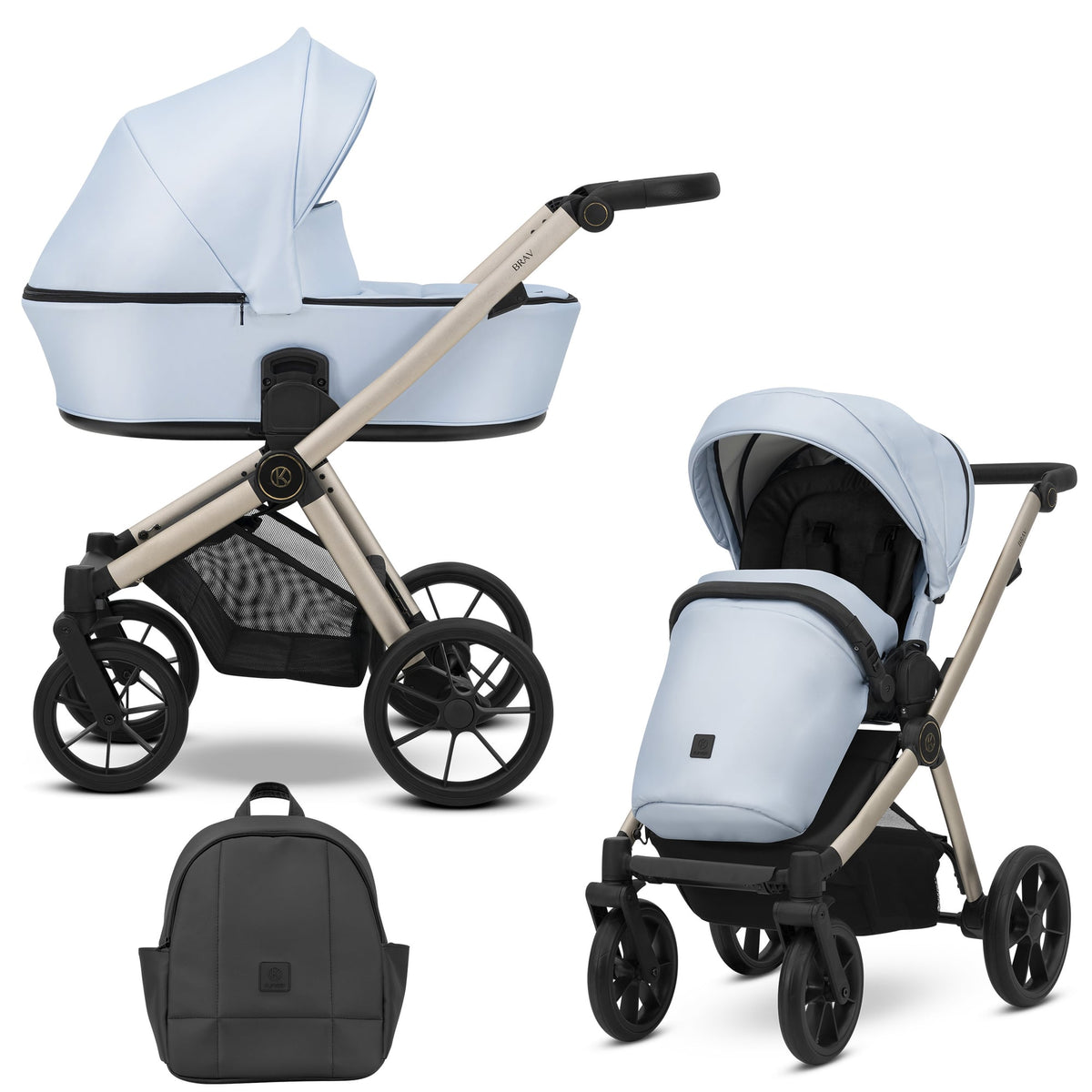 Kunert Brav 2-in-1 Stroller – Baby Blue Eco – image 1