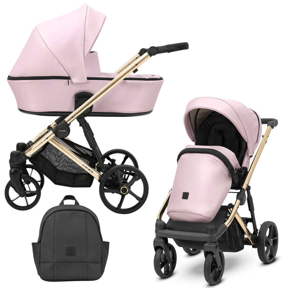 Kunert Arizo Premium 2-in-1 Stroller – Baby Pink Eco – image 1