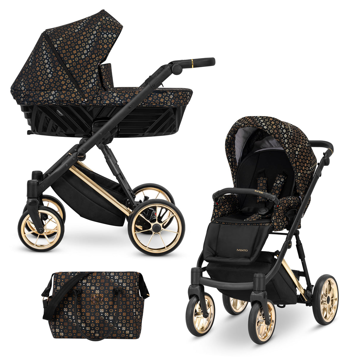 Kunert Ivento Premium 2-in-1 Stroller – Black Style – image 1