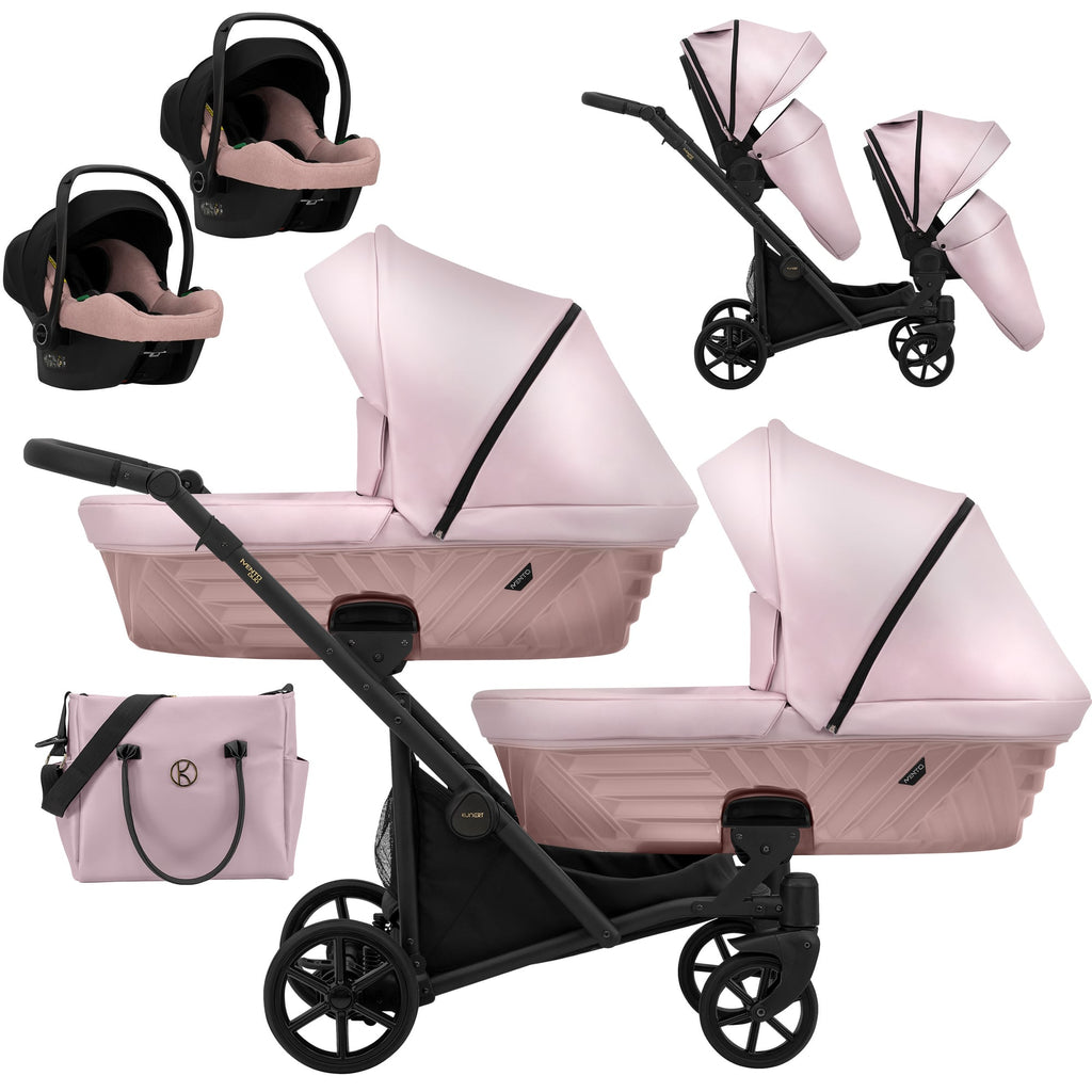 Kunert Ivento Duo 3-in-1 Twin Stroller – Eco Pink Metalic – image 1