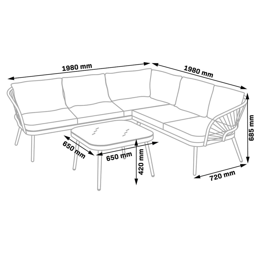 Sanico Goldgarden Sunset Garden Corner Sofa and Table Set - photo 3