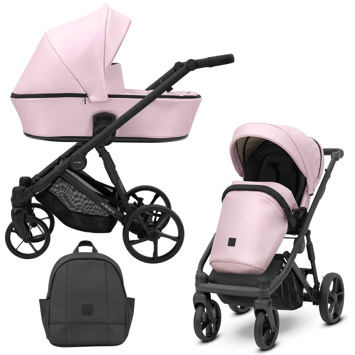 Kunert Arizo 2-in-1 Stroller – Baby Pink Eco – image 1