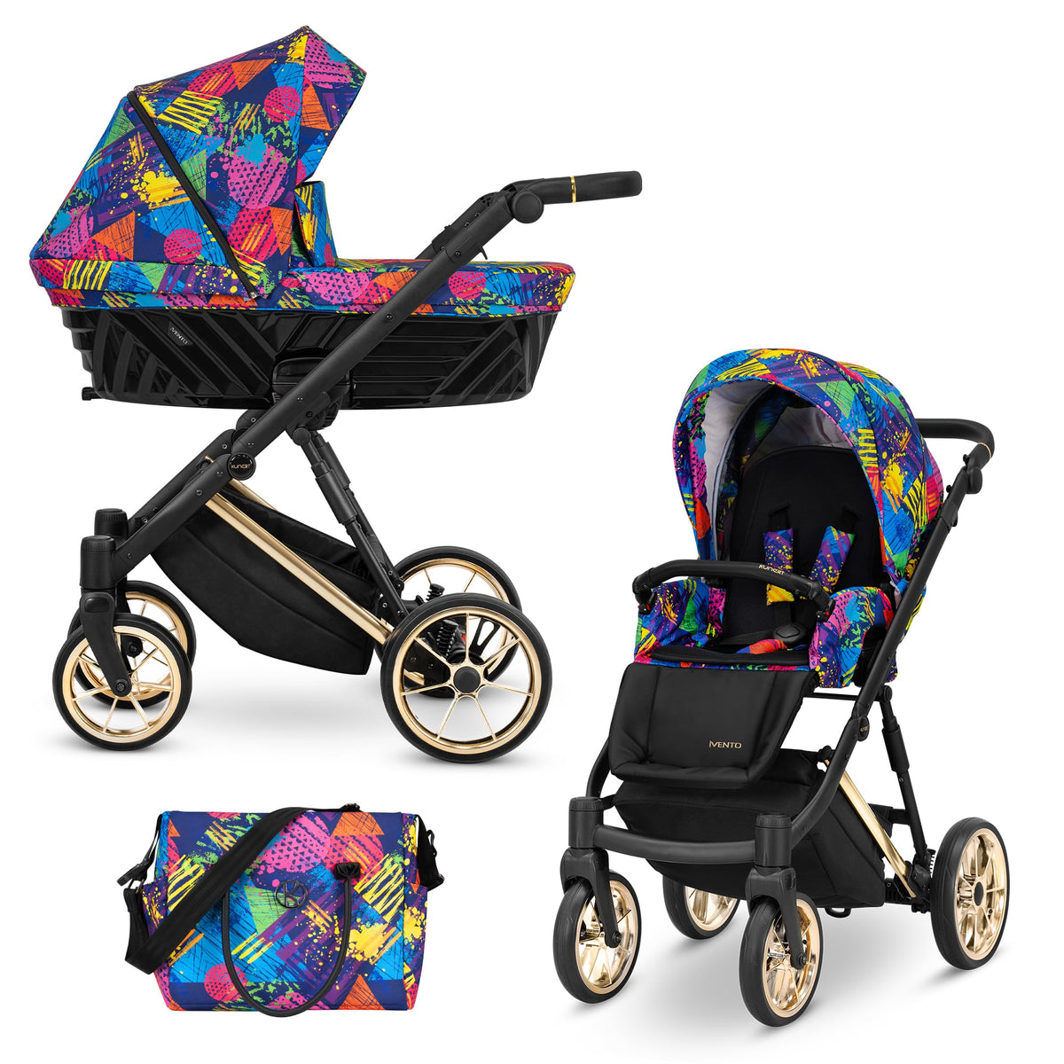 Kunert Ivento Premium 2-in-1 Stroller – Colors Impresion – image 1