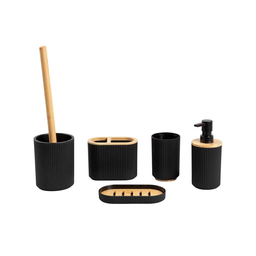 Homla Loreto Bathroom Set – 5 Pieces, Black