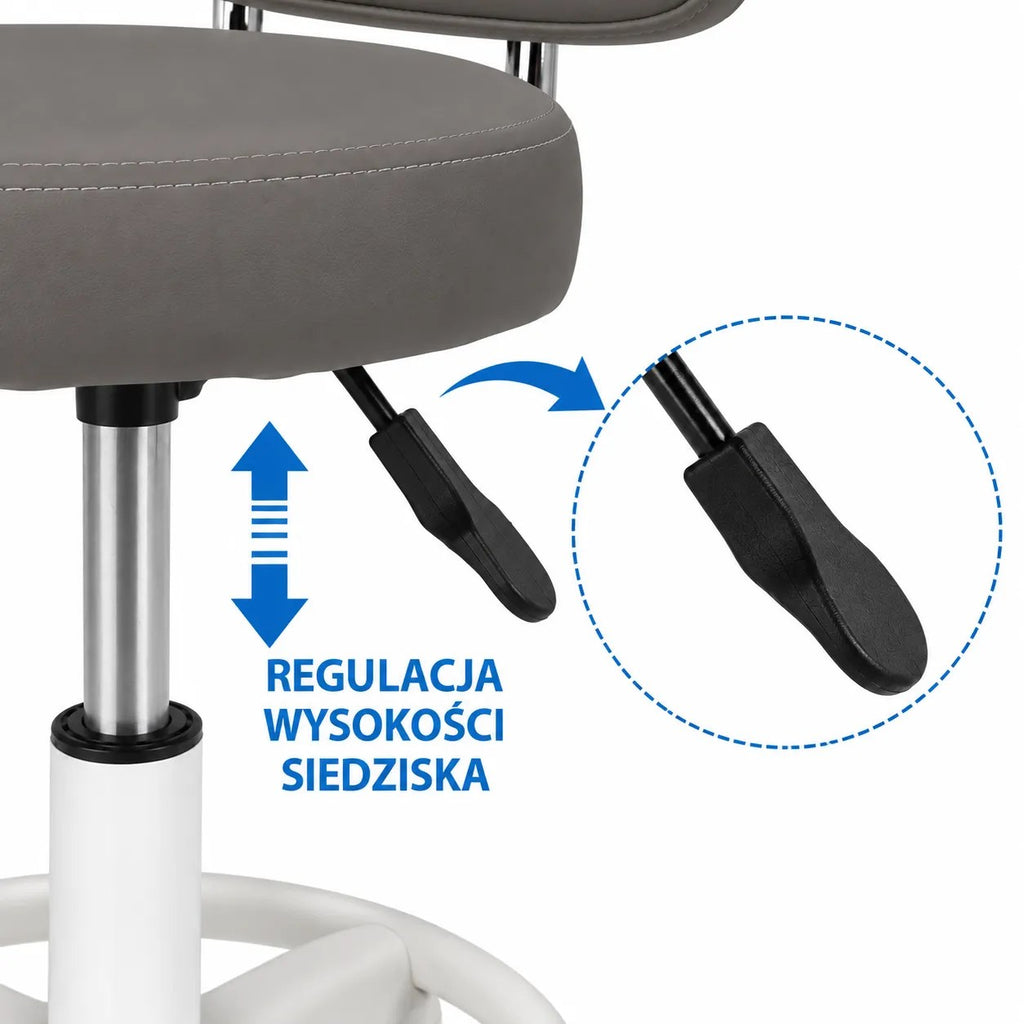 Kunert Beauty stool Bella with backrest, swivel – grey - photo 7
