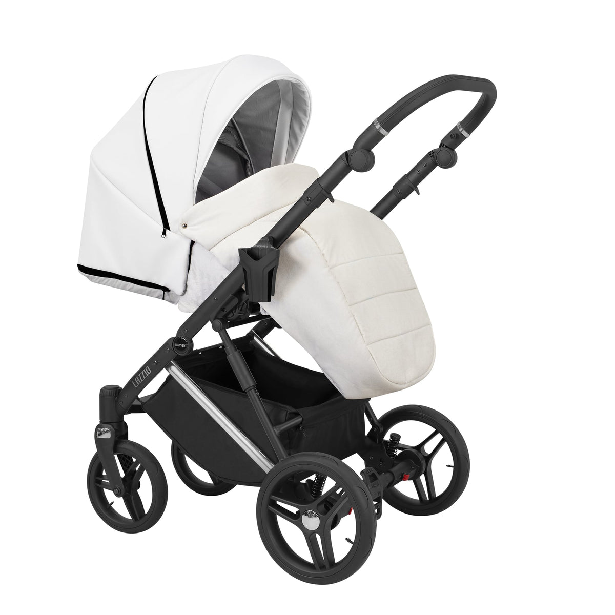 Wózek dziecięcy Kunert Lazzio Premium 3w1 - Srebrna rama - kolor: Biały Eco