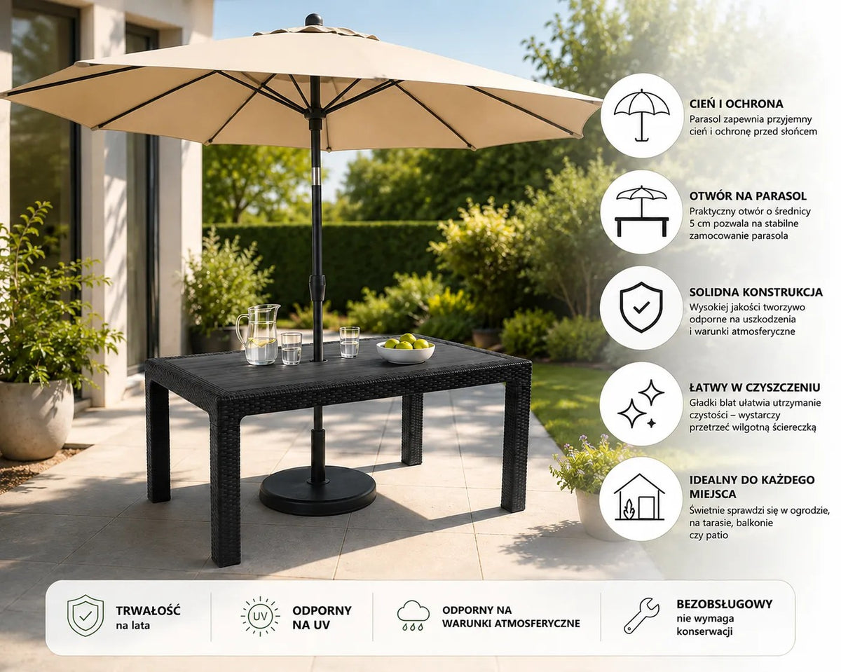 Kunert Garden table Adler 140x80 cm, rattan look – graphite - photo 7