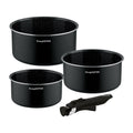 Konighoffer Spinel Black Cookware Set – 16/18/20 cm, Detachable Handle