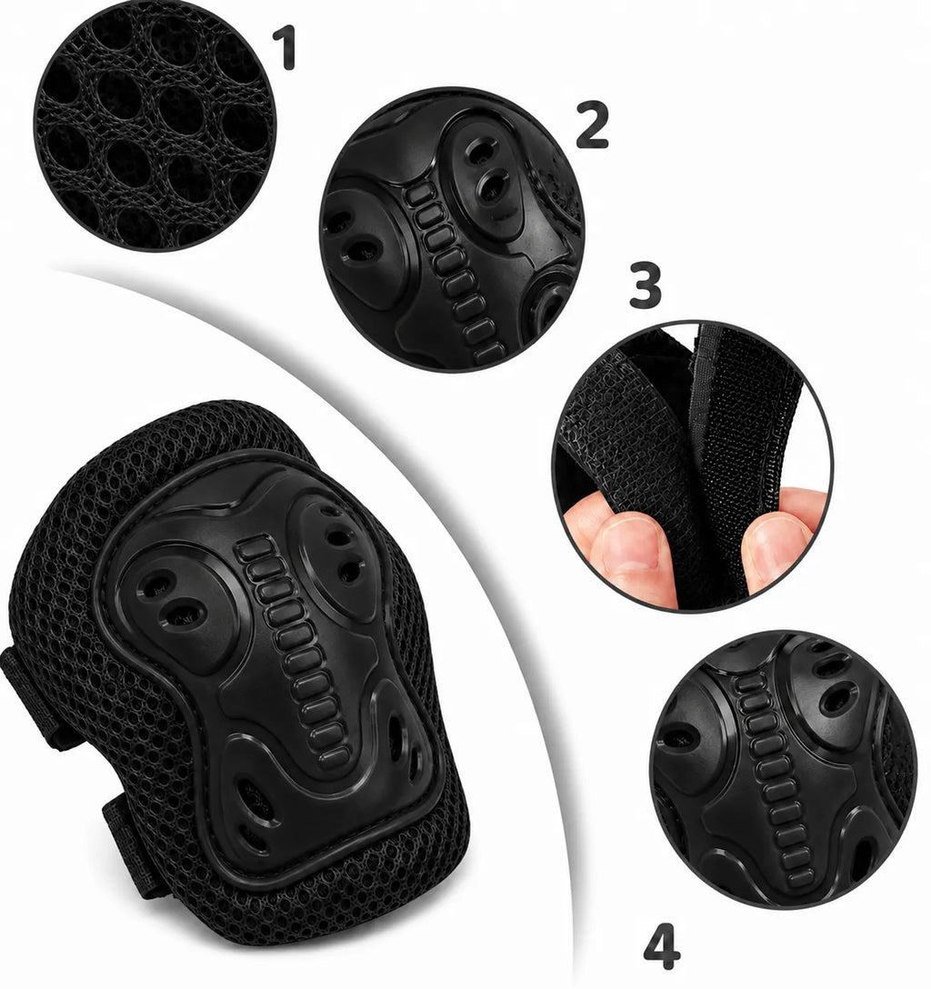 Kunert Kids protective gear set Kely 2, 6-piece: knee, elbow and wrist guards – black - photo 2