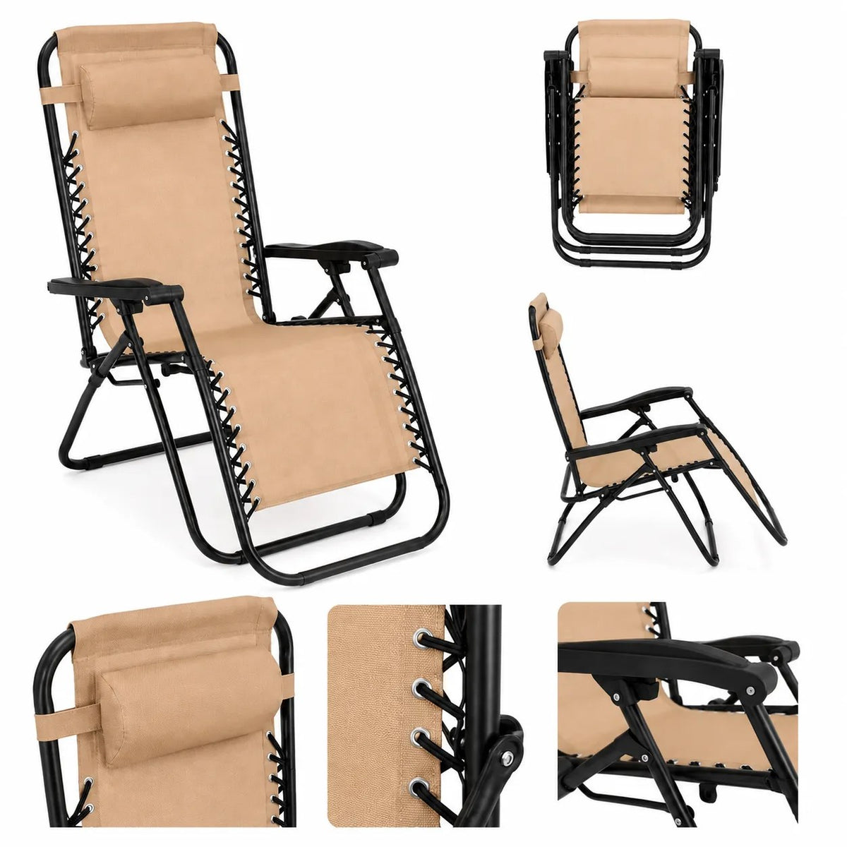 Kunert Folding garden lounger Fiesta zero gravity – beige