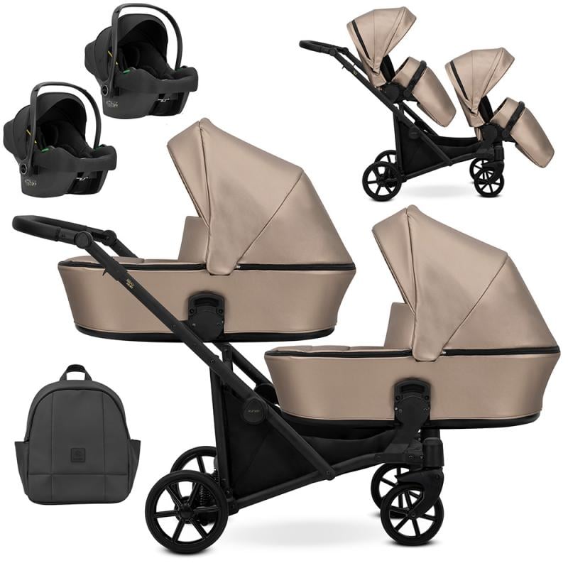 Kunert Brav Duo 3-in-1 Twin Stroller – Cream – image 1