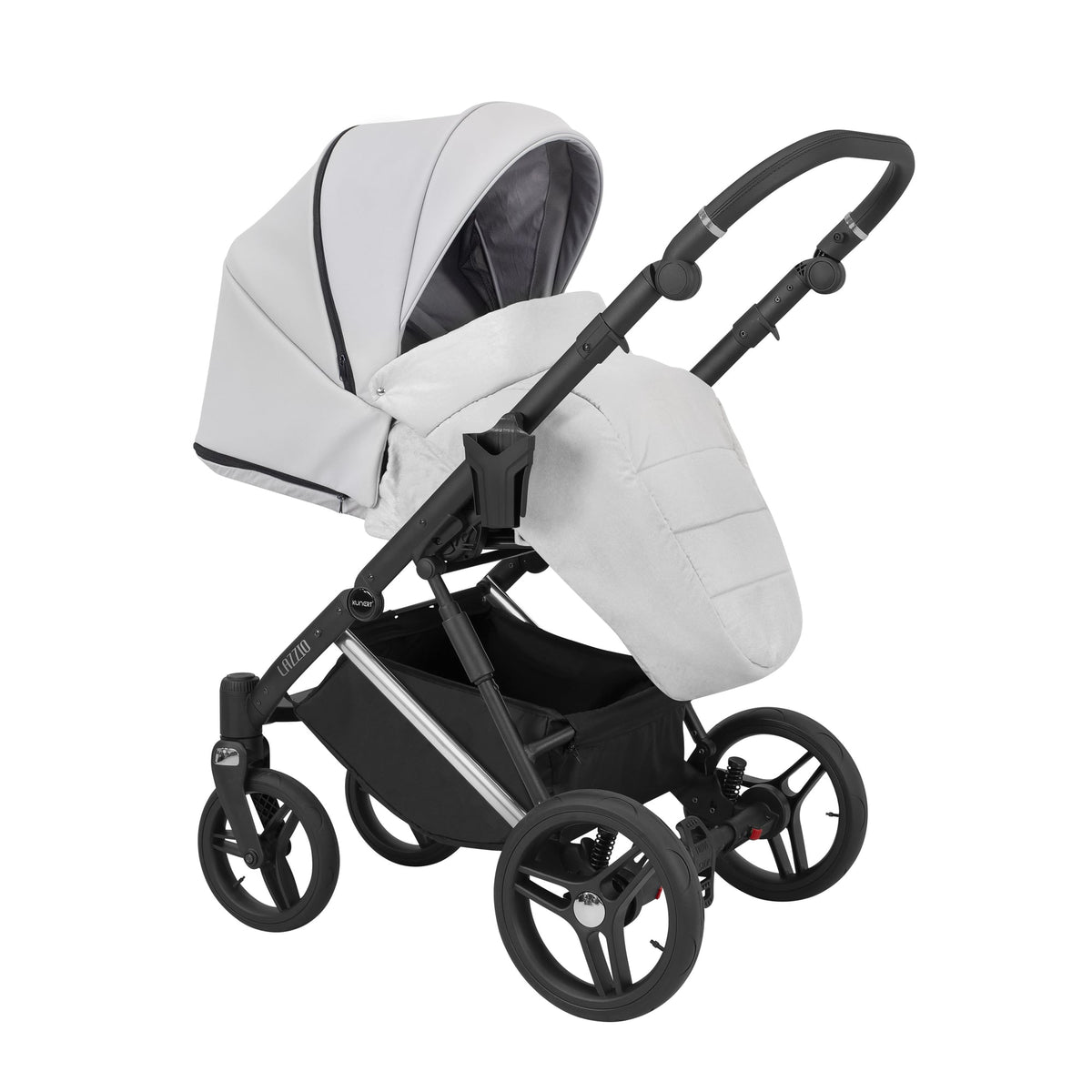 Wózek dziecięcy Kunert Lazzio Premium 3w1 - Srebrna rama - kolor: Popiel Eco