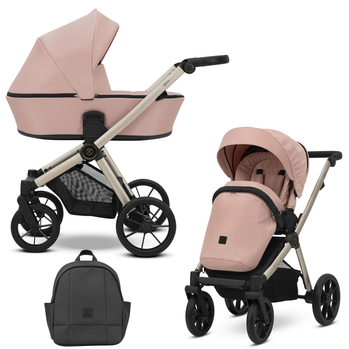 Kunert Brav 2-in-1 Stroller – Pink – image 1