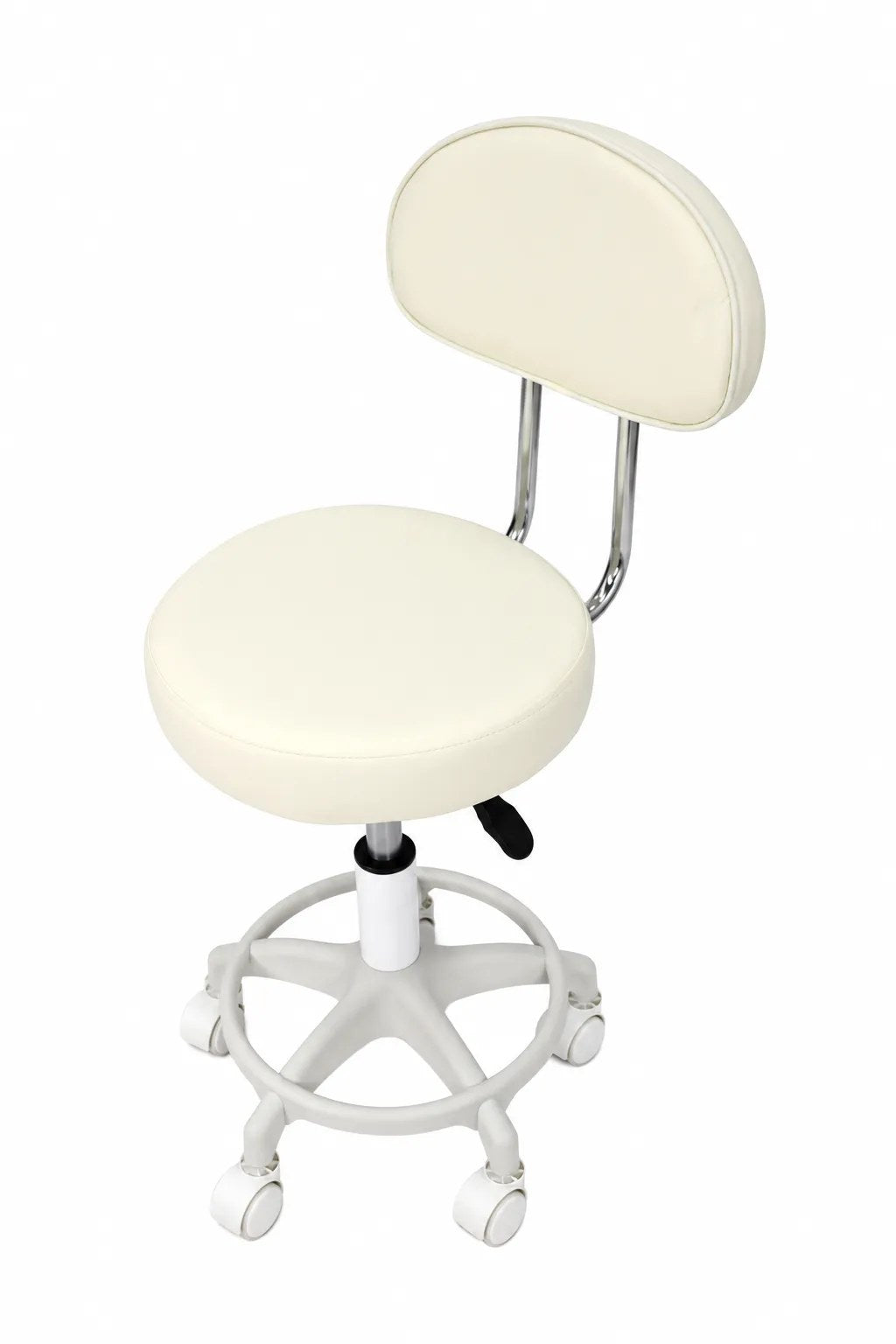 Kunert Beauty stool Bella with backrest, swivel – white