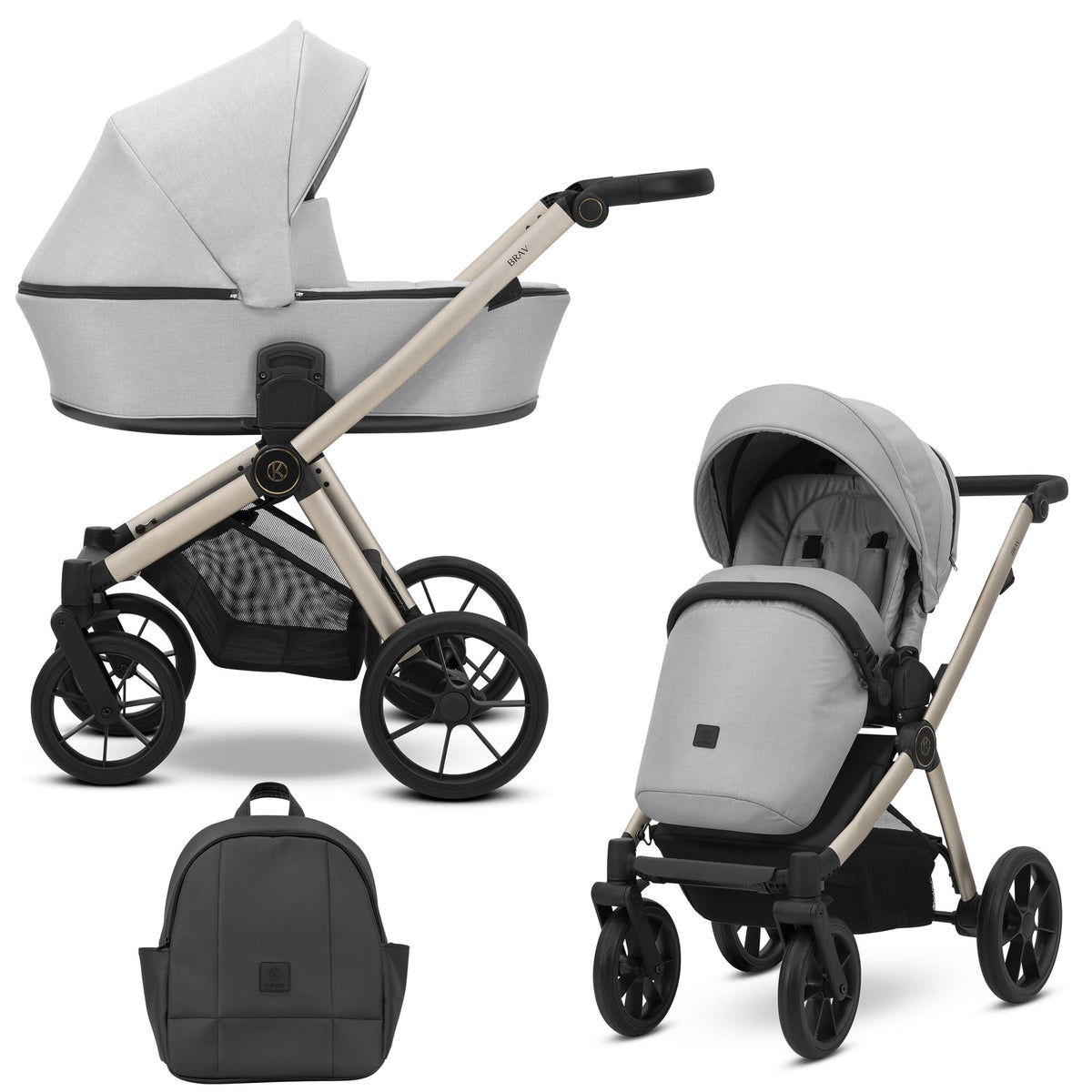 Kunert Brav 2-in-1 Stroller – Grey – image 1