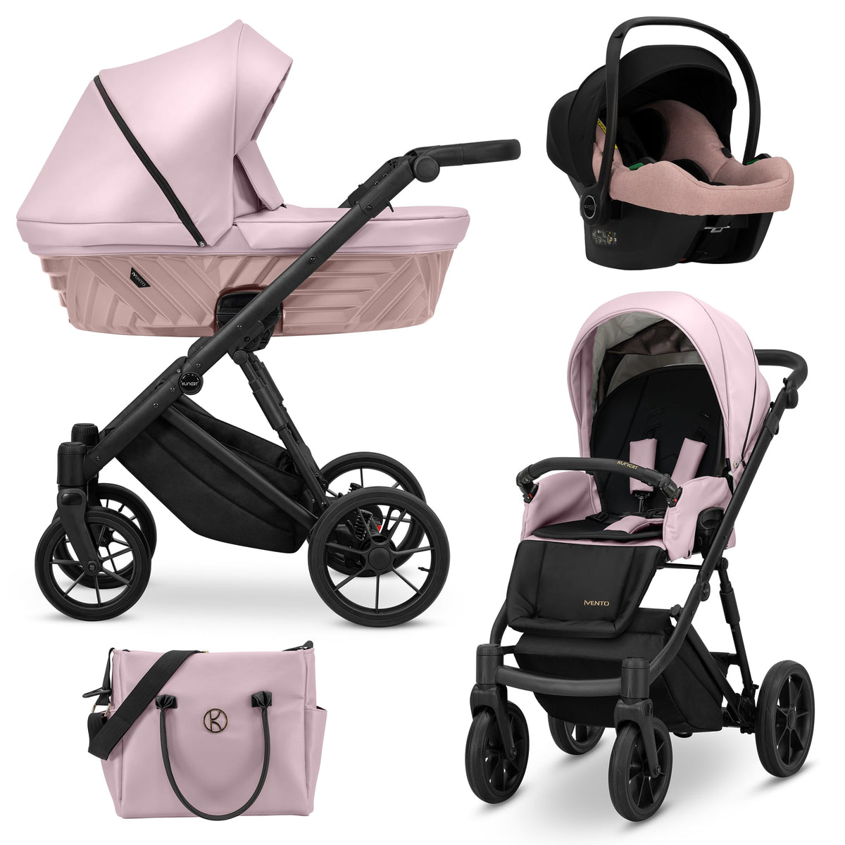 Kunert Ivento 3-in-1 Stroller – Eco Pink Metalic – image 1