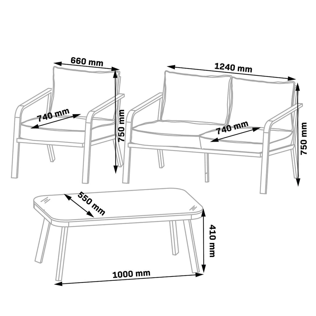Sanico GoldGarden Bryza Garden Set – Sofa, 2 Chairs and Table - photo 6