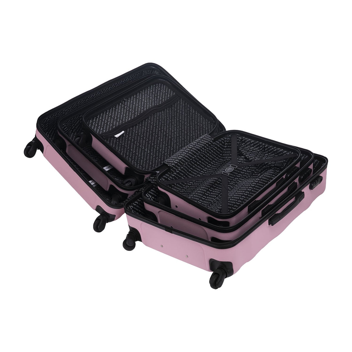 Wings Vulture 3-Piece Hard Shell Suitcase Set – Pink - photo 11