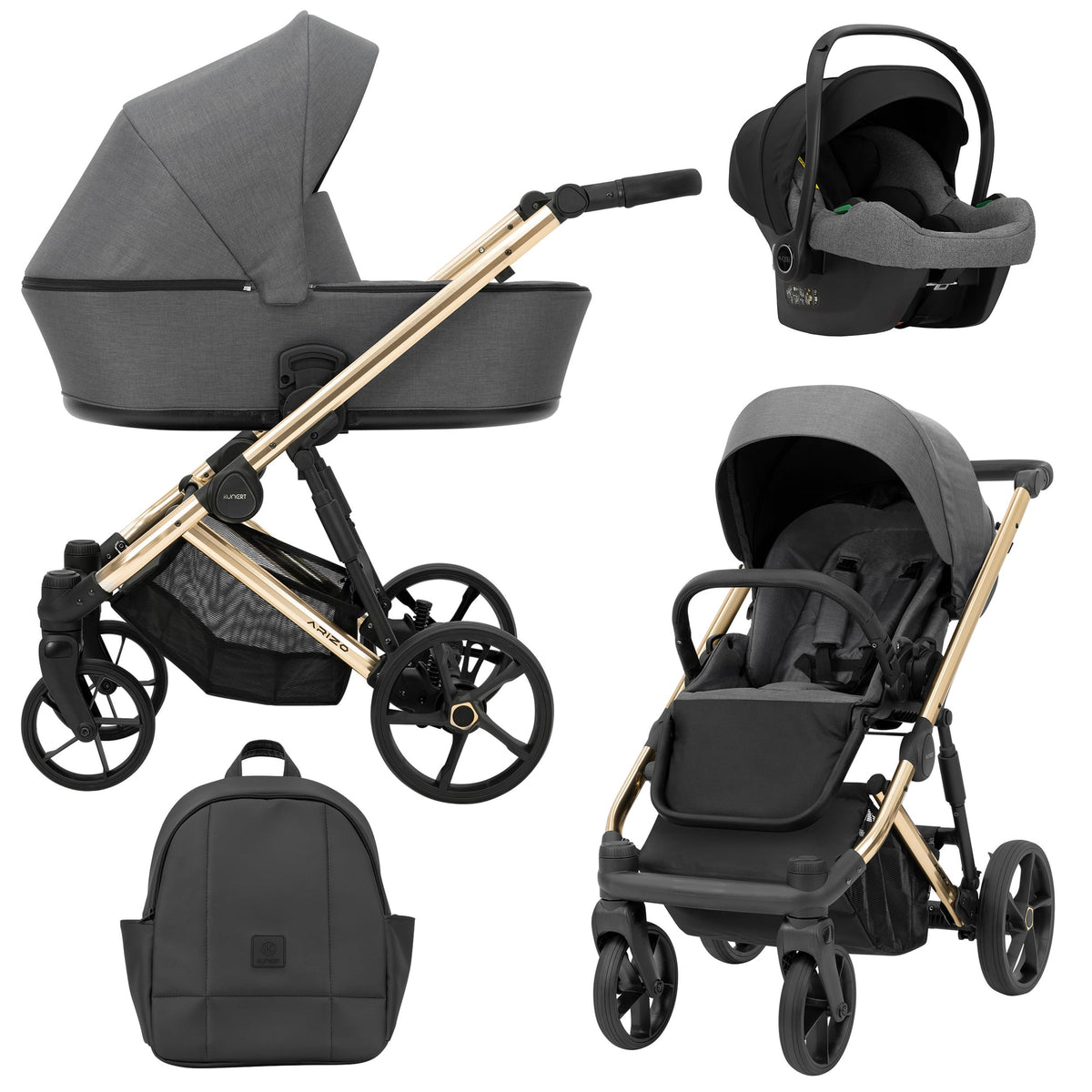 Kunert Arizo Premium 3-in-1 Stroller – Graphite – image 1