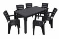 Kunert Garden furniture set Adler: table 140x80 cm + 6 chairs, rattan look – graphite