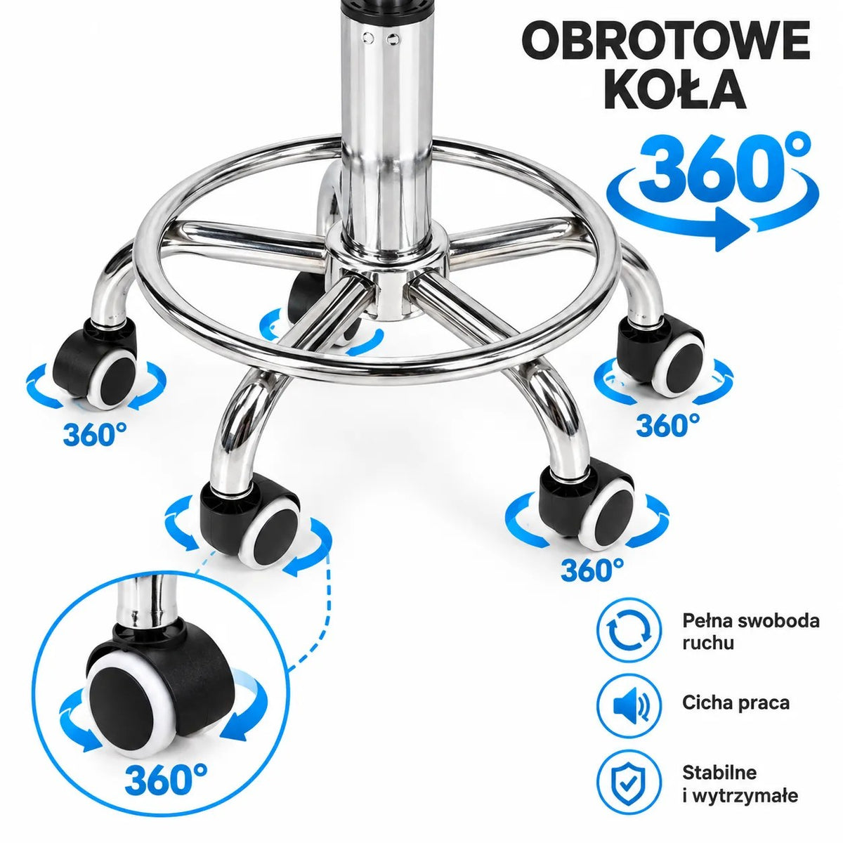 Kunert Beauty stool Velutto, swivel on castors - photo 4