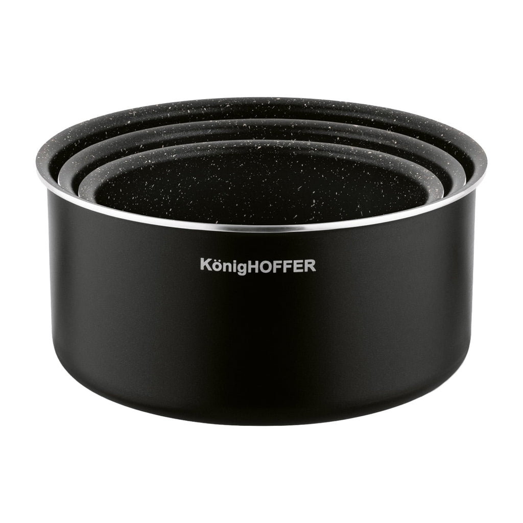 Konighoffer Spinel Black Cookware Set – 16/18/20 cm, Detachable Handle - photo 7