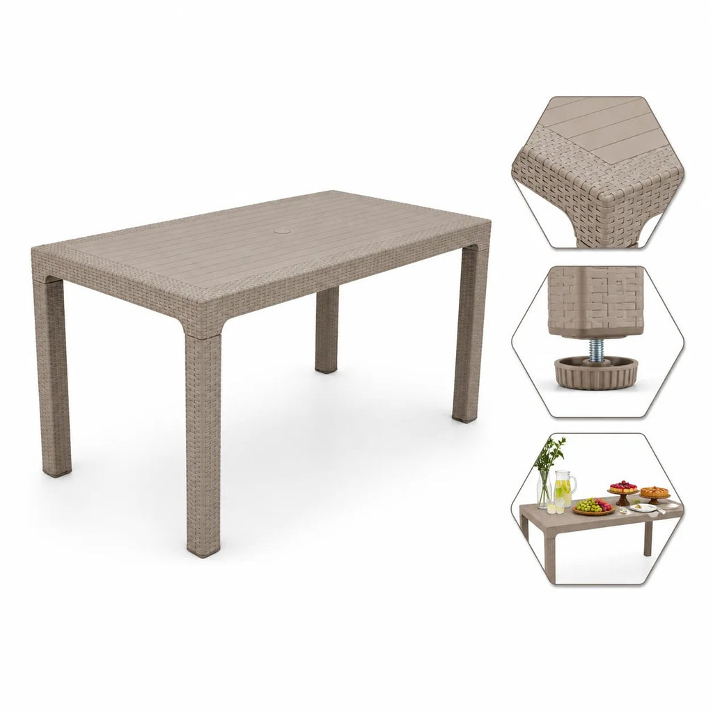 Kunert Garden table Adler 140x80 cm, rattan look – cappuccino - photo 6