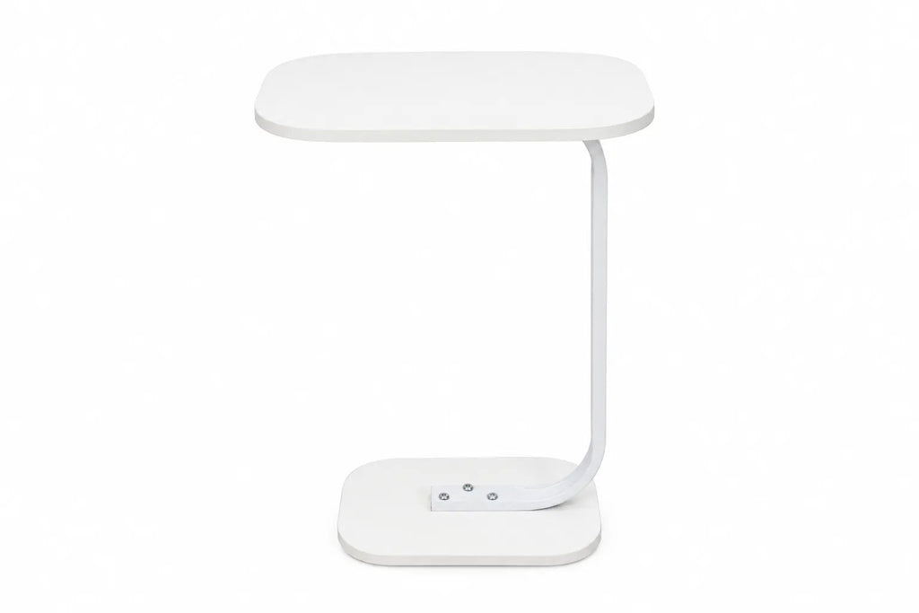 Kunert C-shaped side table Vero for sofa and laptop – white - photo 2