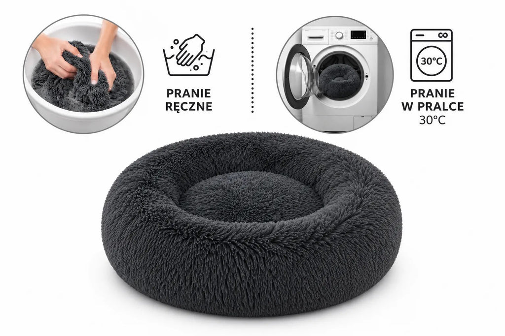 Kunert Round fluffy dog & cat bed MILO 80 cm – grey - photo 5