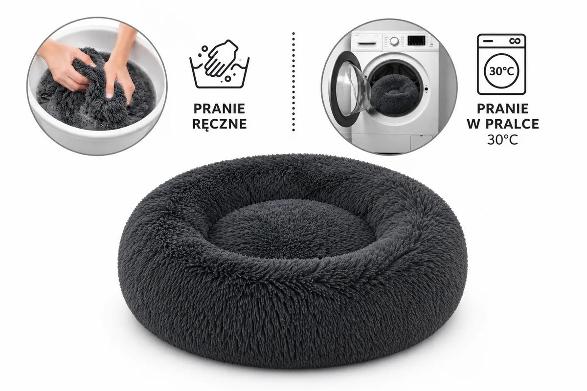 Kunert Round fluffy dog & cat bed MILO 80 cm – grey - photo 5