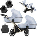 Kunert Brav Duo 3-in-1 Twin Stroller – Baby Blue Eco – image 1