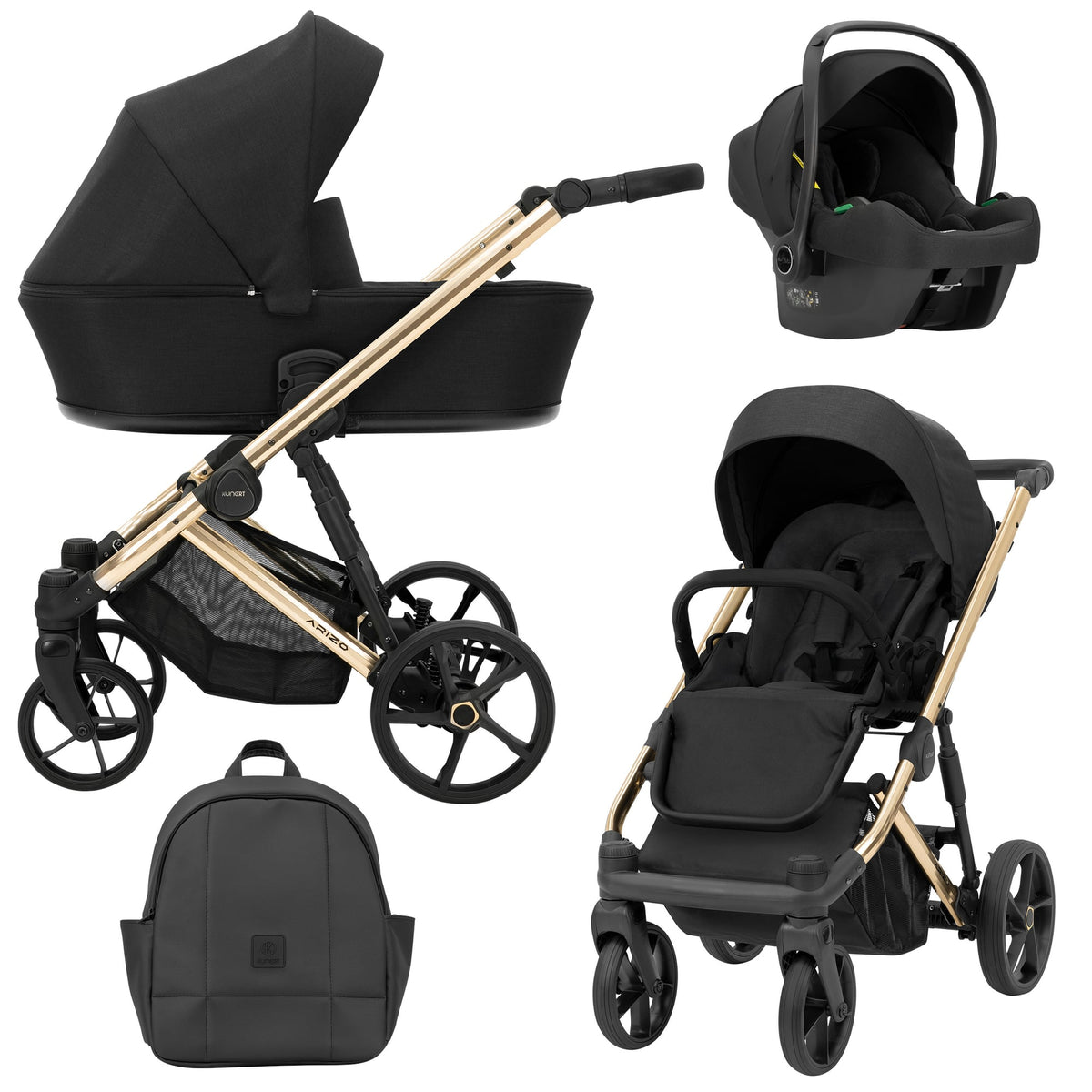 Kunert Arizo Premium 3-in-1 Stroller – Black – image 1