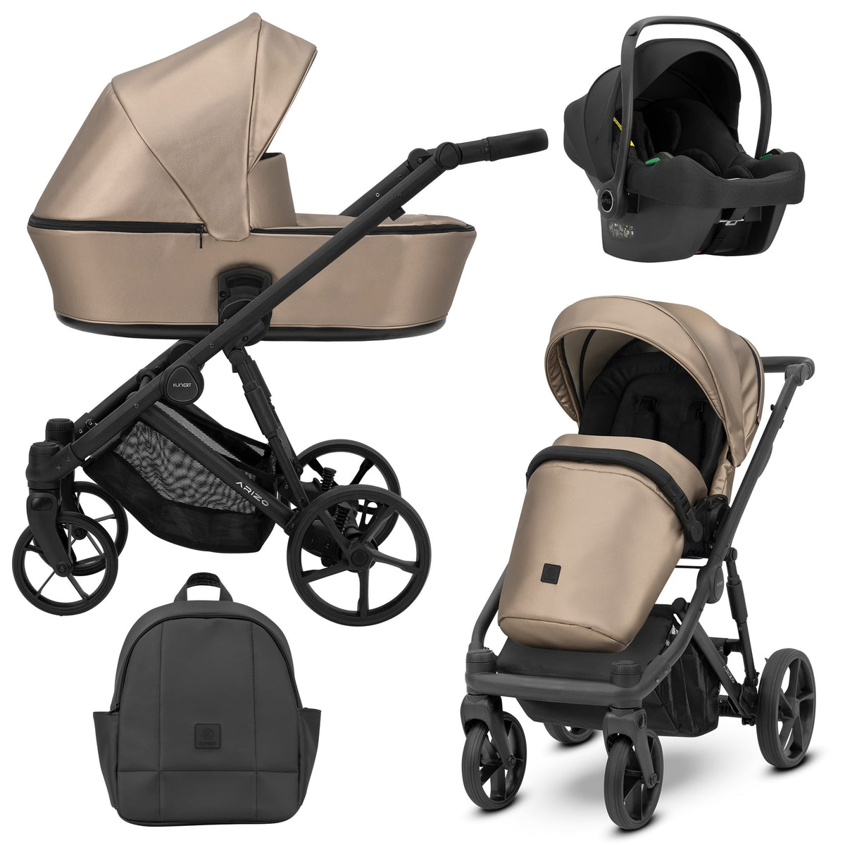 Kunert Arizo 3-in-1 Stroller – Cappuccino Eco – image 1