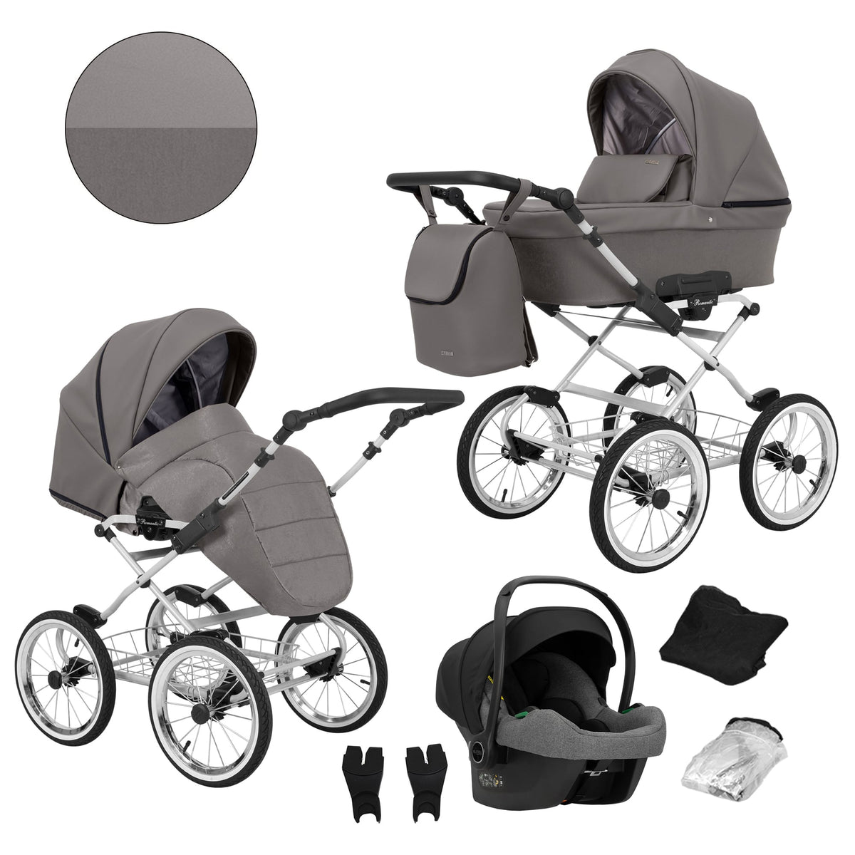 Kunert Romantic 3-in-1 Stroller – Graphite Eco – image 1