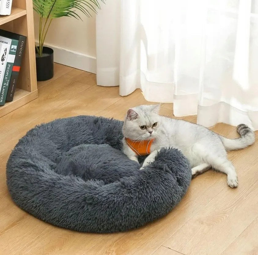 Kunert Round fluffy dog & cat bed MILO 60 cm – graphite - photo 5